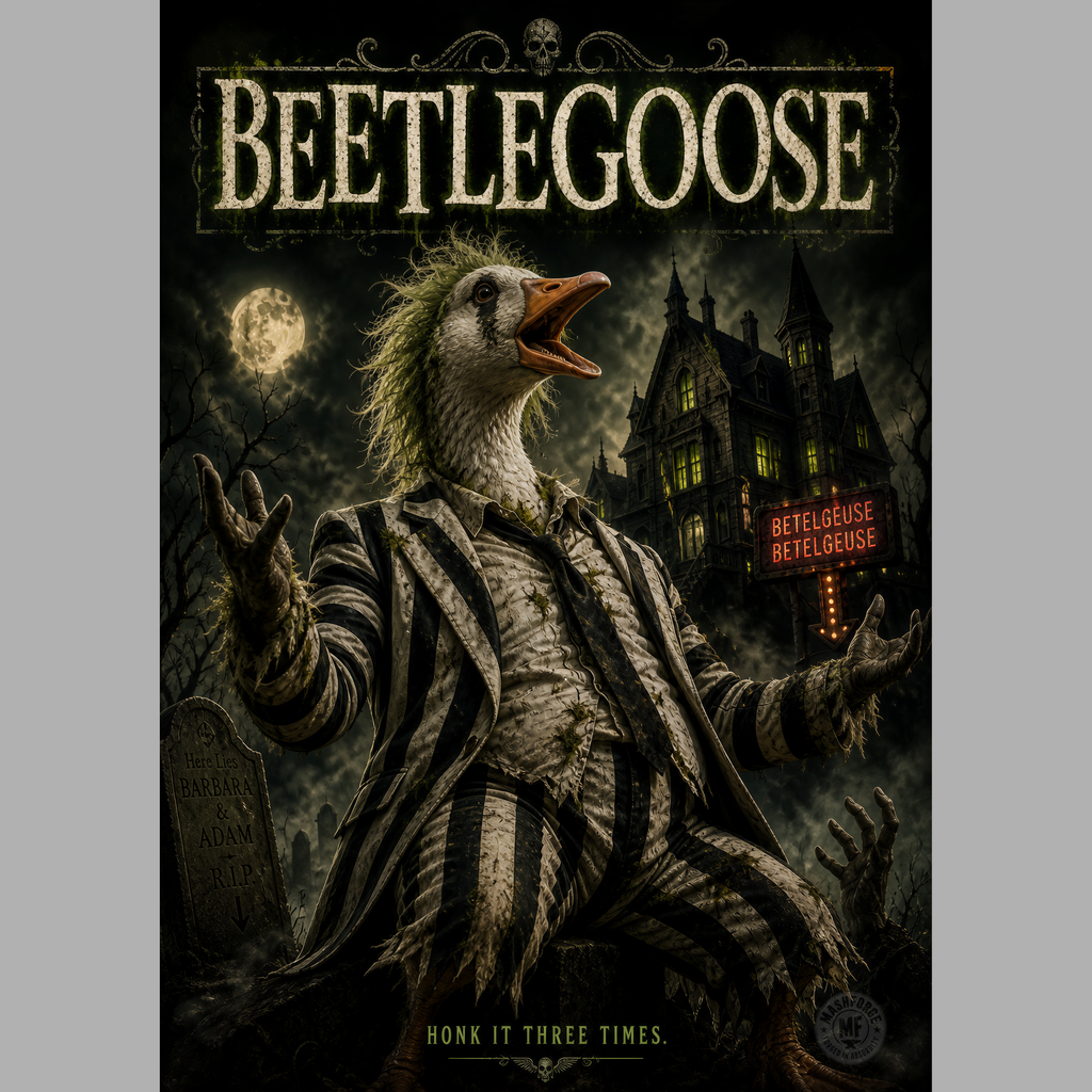 Poster of Beetlegoose with a dark, eerie background