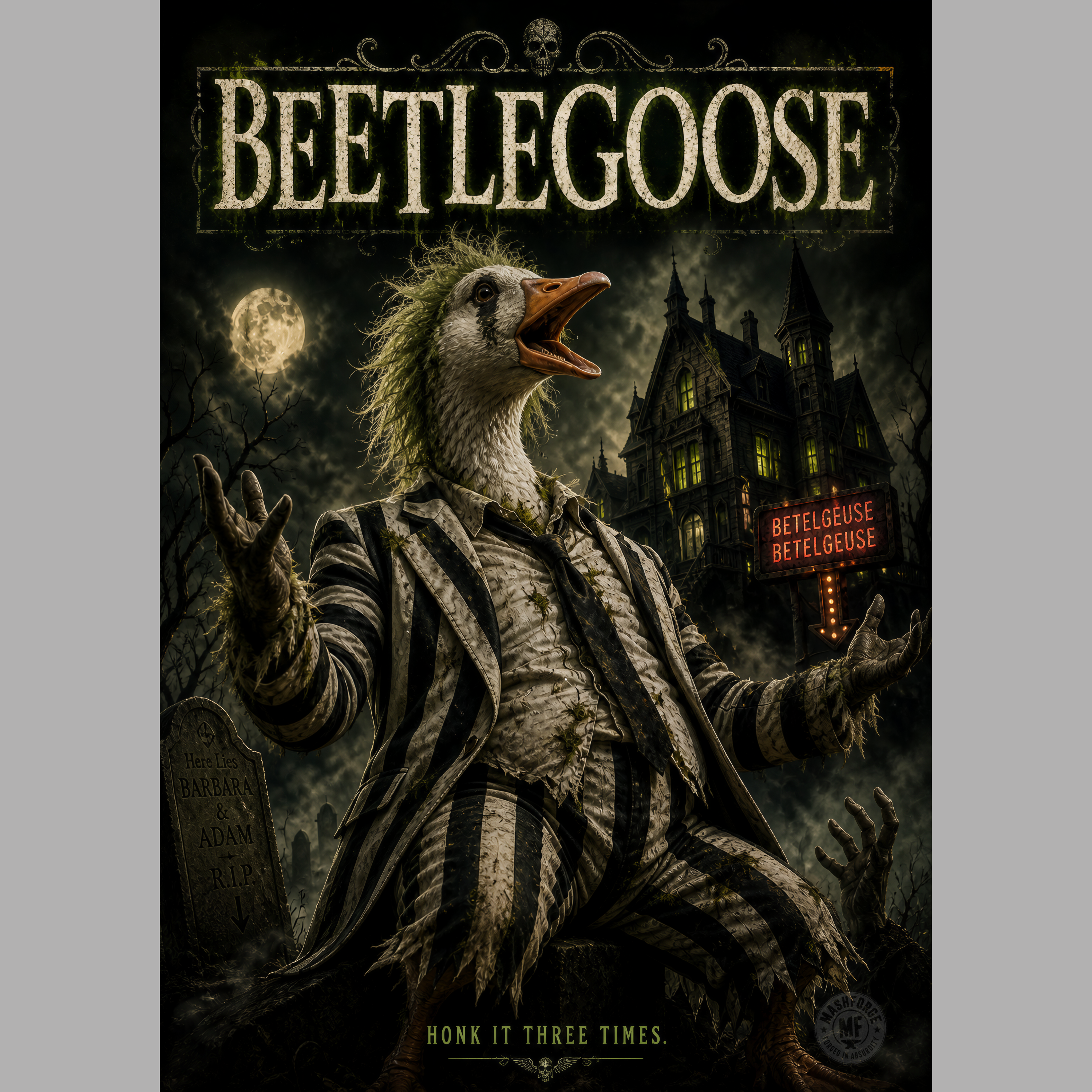 Poster of Beetlegoose with a dark, eerie background
