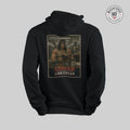 Black hoodie with 'Conan the Librarian' graphic on a gray background