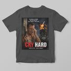 a charcoal tshirt with a funny die hard movie inspired parody design print