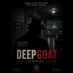 Movie poster for 'Deep Goat' with a silhouette of a goat-like figure and text about Watergate investigation.