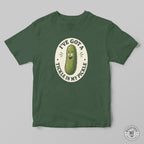 A green mashforge t-shirt with a funny design saying I've got a tickle in my pickle