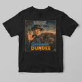 a black tshirt with a spockodile dundee funny graphic parody print