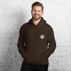 Brown hoodie with a printed white Mashforge logo