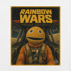 Poster of tv character Zippy  in a star wars inspired spaceship with 'Rainbow Wars' text