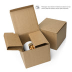 Open cardboard box with a smaller box inside on a white background